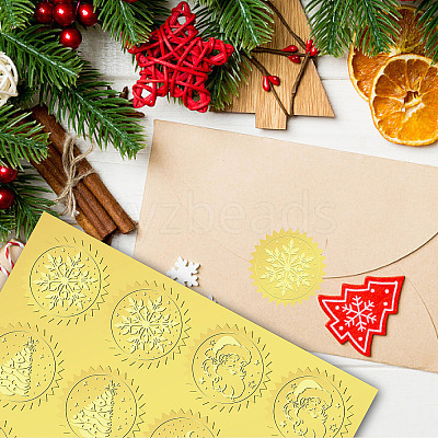 6 Patterns Aluminium-foil Paper Adhesive Embossed Stickers DIY-WH0451-005-1