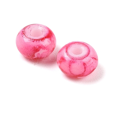 Opaque Spray Painted Glass Beads X1-GLAA-G118-01O-1