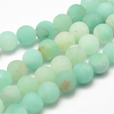 Natural Amazonite Bead Strands G-G684-03-8mm-1