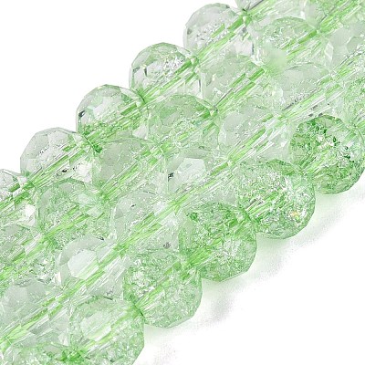 Crackle Transparent Glass Beads Strands GLAA-N068-06A-09-1