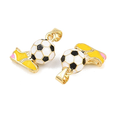 Brass Enamel Pendants KK-CBAEBFB-01A-G-1