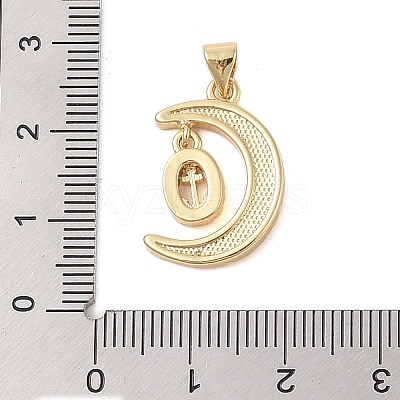 Brass Micro Pave Clear Cubic Zirconia Pendants KK-I712-49G-04-1