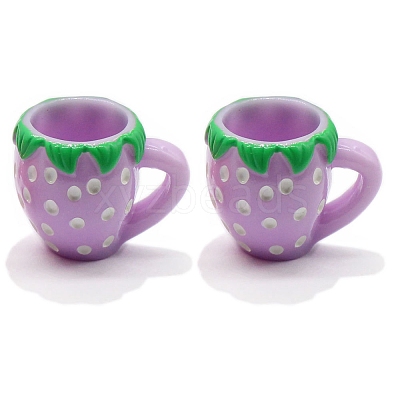 10Pcs Resin Strawberry Water Cup Miniature Ornaments PW-WG36B42-05-1