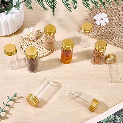 20Pcs Clear Glass Bottles Bead Containers CON-AR0001-16C-1