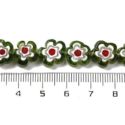 Handmade Millefiori Lampwork Beads Strands LAMP-G164-03K-1