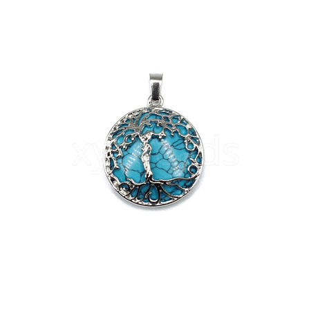Synthetic Turquoise Pendants FIND-PW0025-04W-1