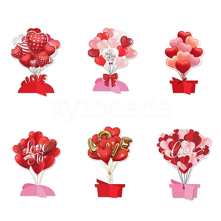 6Pcs 6 Styles Valentine's Day Paper Balloon Display Decoration PW-WGC5AE1-01-1