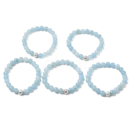 Natural Quartz(Dyed) Stretch Bracelets BJEW-JB01699-05-1