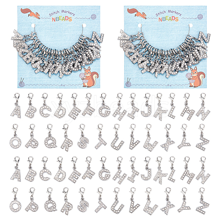 Letter A~Z Pendant Stitch Markers HJEW-AB00329-1