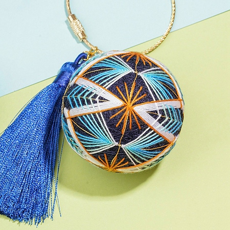 DIY Embroidery Temari Ball Keychain Kits DIY-I064-A01-1