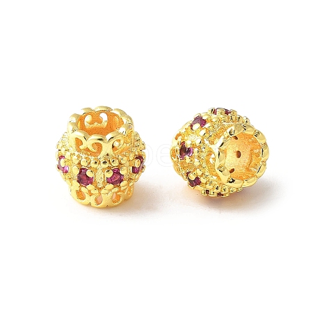 Brass Micro Pave Cubic Zirconia European Beads KK-U067-08G-04-1