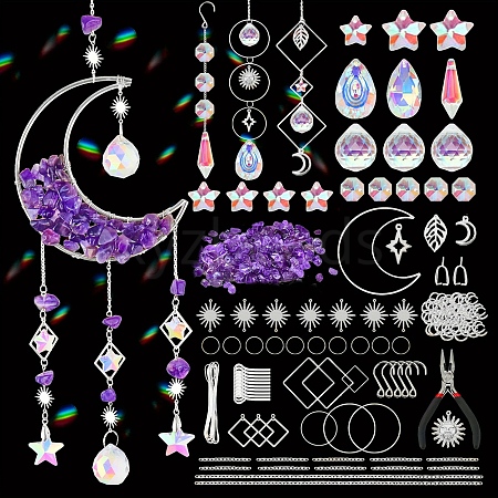 DIY Amethyst Sun Catcher Making Material Kit PW-WGD87FC-02-1