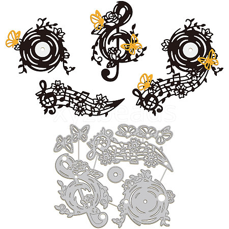 Musical Note Carbon Steel Cutting Dies Stencils DIY-WH0309-1330-1