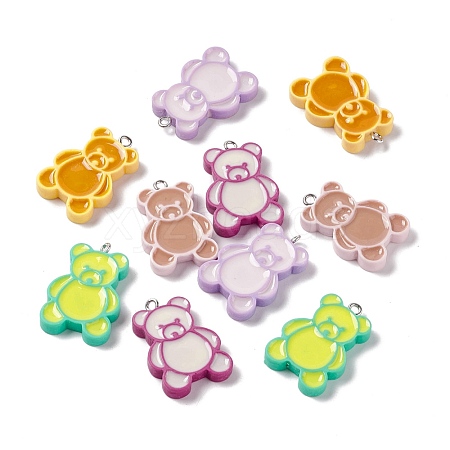 Opaque Resin Pendants RESI-G046-12P-1