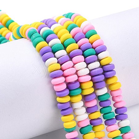 Handmade Polymer Clay Beads Strands X-CLAY-N008-008L-1