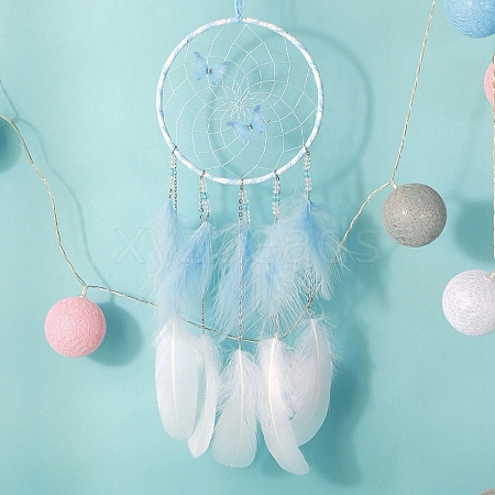 Butterfly Woven Web/Net with Feather Decorations PW-WG25226-02-1