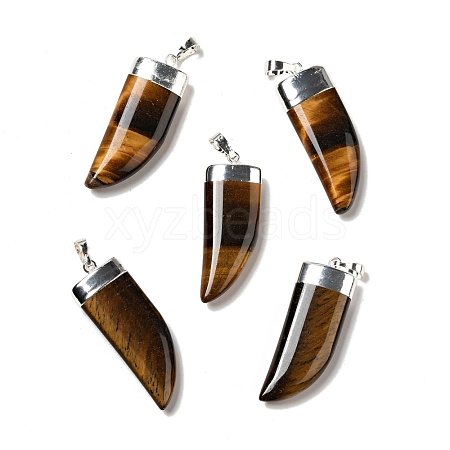 Natural Tiger Eye Pendants G-P474-04S-05-1