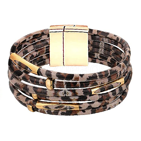 Imitation PU Leather Cord Multi-strand Bracelets for Women Girl WG4D46A-18-1