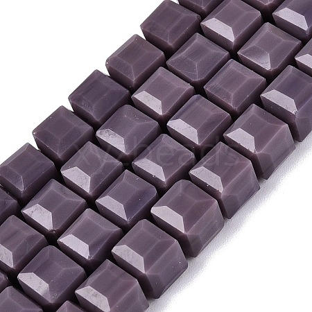 Opaque Glass Beads Strands GLAA-R041-8x8mm-C06-1