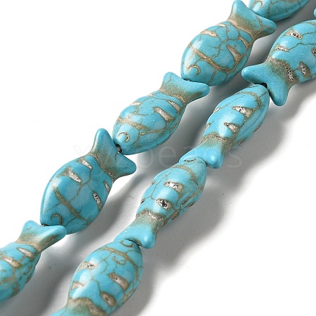 Synthetic Turquoise Dyed Beads Strands X-G-E594-18-1