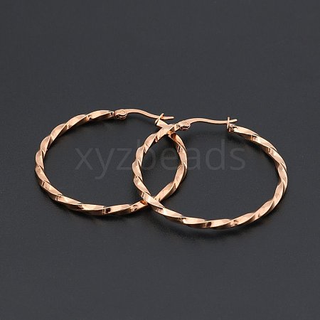 Titanium Steel Hoop Earrings STAS-TAC0001-11B-RG-1