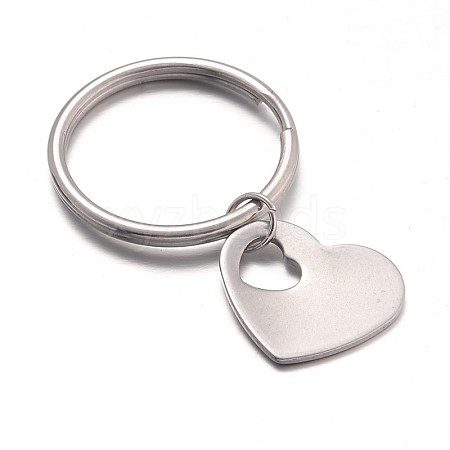 Tarnish Resistant Heart Stainless Steel Keychain KEYC-JKC00060-02-1