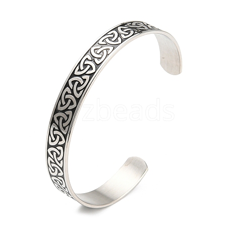 Non-Tarnish 304 Stainless Steel Open Cuff Bangles BJEW-P300-02P-1