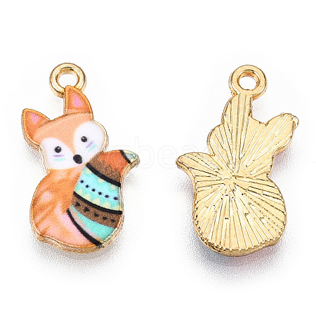 Painted Alloy Pendants PALLOY-P288-05G-08-1