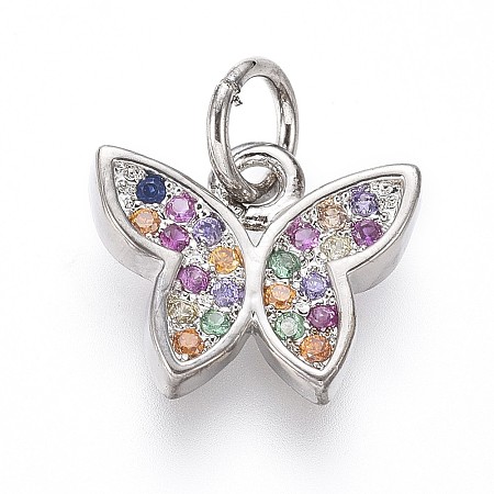 Brass Micro Pave Cubic Zirconia Charms LS-ZIRC-I032-59P-1