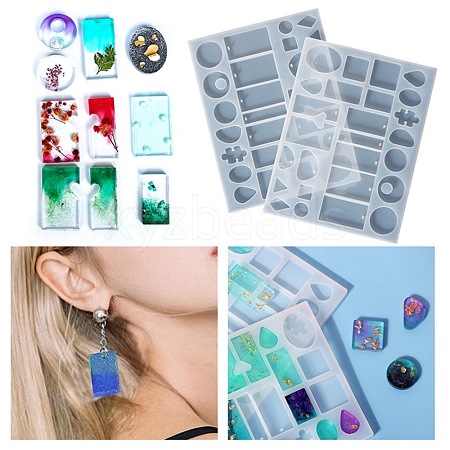 Pendant & Connector Charm & Cabochon Silicone Molds DIY-B046-01-1