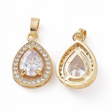 Brass Micro Pave Cubic Zirconia Pendants KK-E068-VC430-1