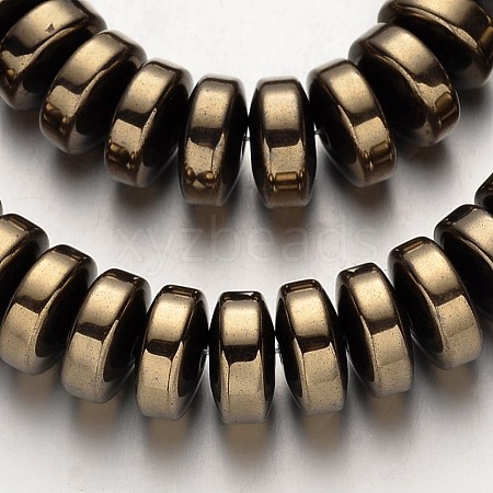 Electroplate Non-magnetic Synthetic Hematite Beads Strands G-F300-16-06-1
