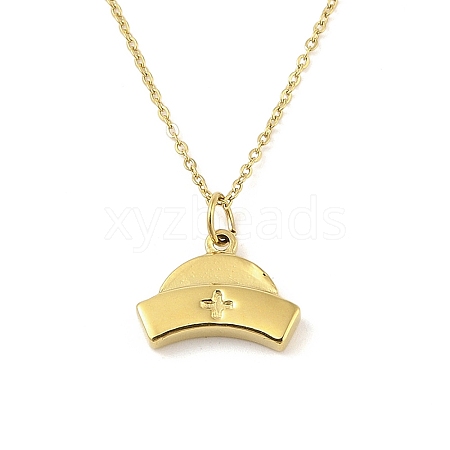 Ion Plating(IP) 304 Stainless Steel Pendant Necklaces for Women NJEW-B080-02G-1