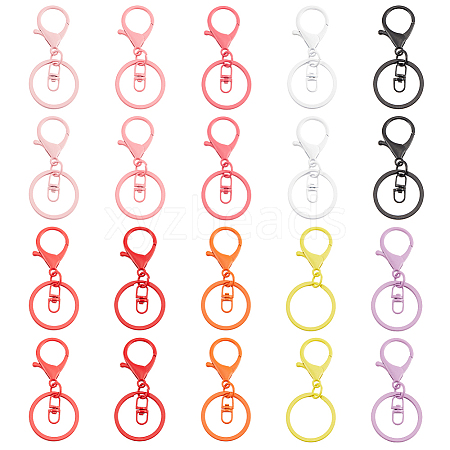   40Pcs 10 Colors Baking Painted Zinc Alloy Swivel Keychain Clasp Findings FIND-PH0010-64-1