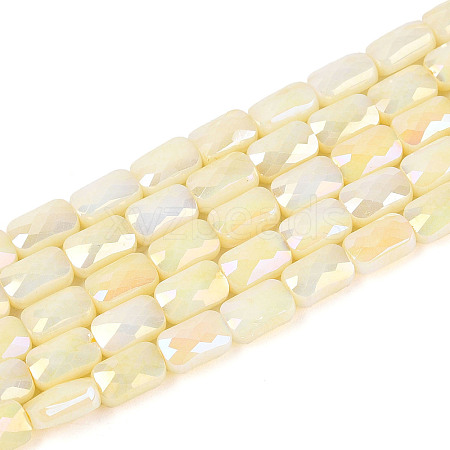 Anti-Tarnish Electroplate Glass Beads Strands GLAA-T025-29H-1