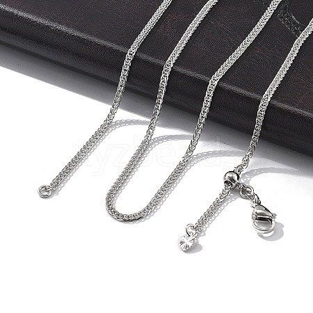 2mm Rack Plating Brass Wheat Chain Adjustable Slider Necklaces for Women Men MAK-L044-09P-1