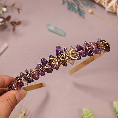 Natural Amethyst Hair Bands PW-WG8A7A1-13-1