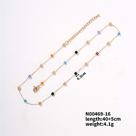 Colorful Crystal Necklace with Simple and Elegant Design for Fashionable Women. LC0921-3-1