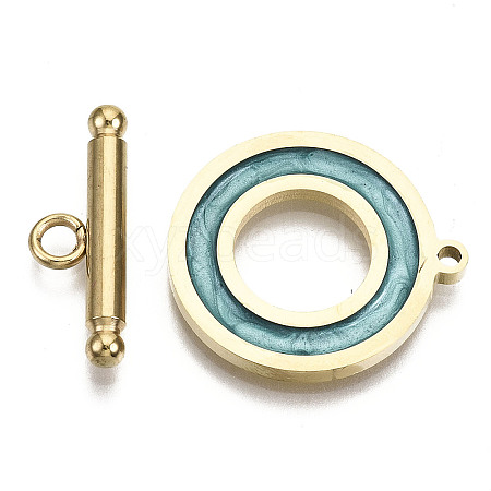 201 Stainless Steel Toggle Clasps STAS-R115-14C-G-1