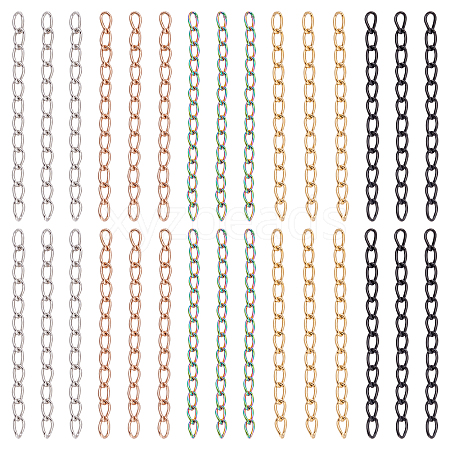 Unicraftale 100Pcs 5 Colors 304 Stainless Steel Curb Chains Extender STAS-UN0038-15B-1