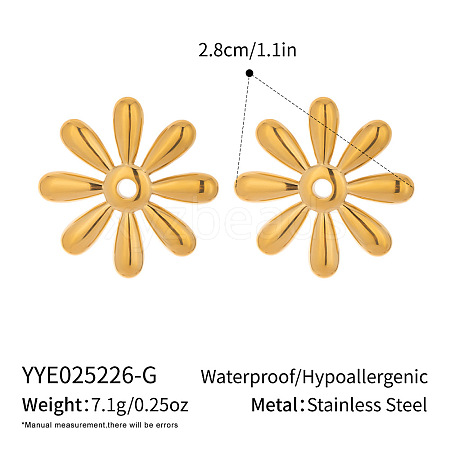 Stainless Steel Flower Stud Earrings CZ4982-1-1