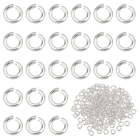 Anti-Tarnish   200Pcs Rhodium Plated 925 Sterling Silver Jump Rings STER-PH0001-50-1