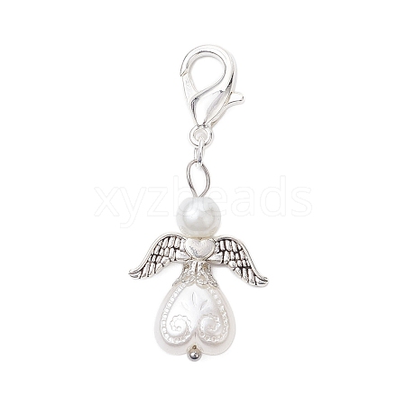 Angel Acrylic Imitation Pearl Pendant Decorations HJEW-JM02318-1