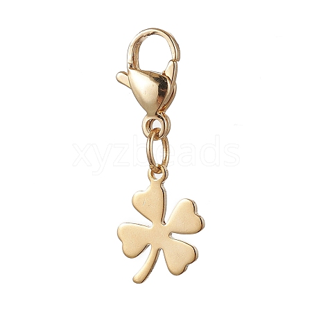 Clover 304 Stainless Steel Pendant Decorations HJEW-JM02741-02-1