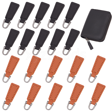 20Pcs 2 Colors PU Leather Zipper Puller FIND-GO0002-92-1