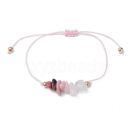 Gemstone Braided Bead Bracelet BJEW-JB11013-03-1