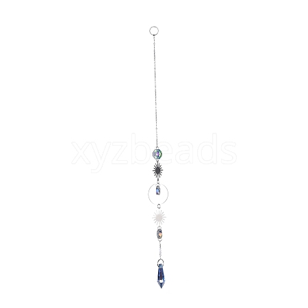 AB Color Plated Crystal Bullet Big Pendant Decorations HJEW-G019-03C-1