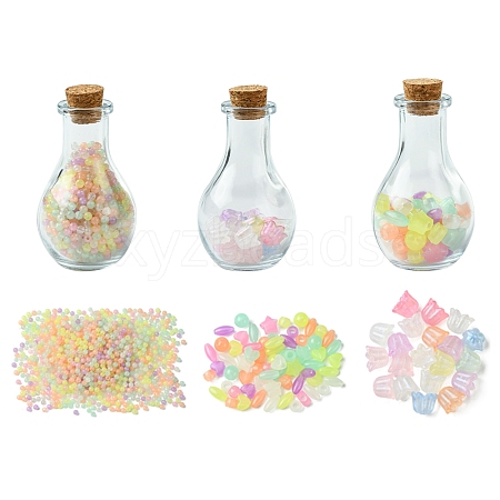 Luminous Acrylic Beads Wish Bottle DIY Making Kits DIY-FS0007-58-1