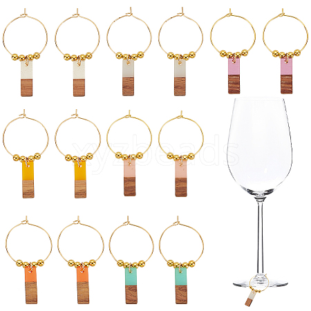 Brass Wine Glass Charms AJEW-GO00012-1