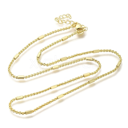 Rack Plating Brass Rectangle Cable Chain Necklaces MAK-L042-04G-1